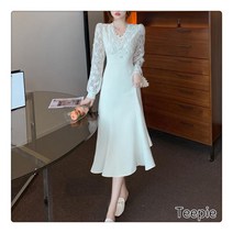 티피/Teepie 봄가을 머메이드 레이스 원피스 여성 패션 긴팔 롱 원피스