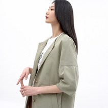 [지센] 장식단추 라운드넥 코트 LCCAN334_KH