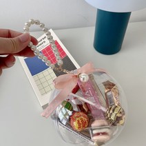 pvc 투명상자 화이트데이 어린이집 구디백 답례품 투명돔케이스 생일선물 포장 통 (진주팔찌 포함) 12cm, 5개