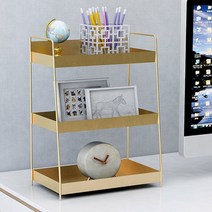 철제 화장품 정리대 네일진열장 북유럽 향수진열대 노르딕 선반 보관 정리함, 트리플금색개