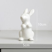 방꾸미기 미니어처 납골당 미니어쳐 세라믹 귀여운 순수한 흰색 토끼 인형 부활절 토끼 홈 장식 데스크탑 장식품 부활절 장식, A
