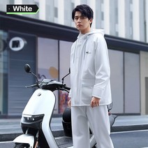 낚시 복 우의 의류 방수 레인슈트 우비 가을 바람막이 남녀공용 라이더 전신 세트 패션 컬러 스플릿 레인 코트 오토바이 야외 팬츠 라이딩 장비, 6.MenWhite - M