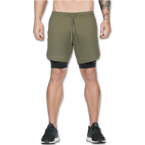 남성 카키 런닝복 러닝복 마라톤반바지 투인원쇼츠 남자 레깅스 반바지