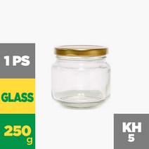 KH5 250g 낱개 푸딩 우유 잼병 유리병, 플라스틱러그-검정