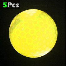 골프 공 5pcs 전문 led 빛나는 야간 재사용 및 오래 지속되는 글로우 훈련 연습, 노랑
