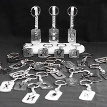 스틸 알파벳 키링 굿즈 열쇠고리 메탈 선물 커플 가방 차키 파우치 키홀더, L