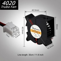 5015/4010/4020 12V 및 24V 냉각 터보 팬 브러쉬리스 3D 프린터 부품 2Pin 압출기 DC 쿨러 송풍기 플라스틱 팬 envio gratis, 40x40x20 터보 팬