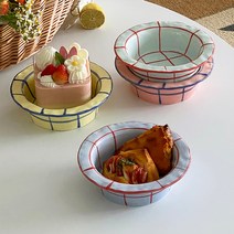 요거트볼 세라믹 시리얼 디저트 샐러드 컵 홈카페 감성 식기 밥그릇 집들이선물 스튜디홈, 스카이블루