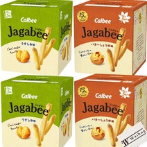 칼비 jagabee 재규어 2종 4개 세트! 살짝 소금 x 2버터 간장 2로고 들어간 티슈 포함!