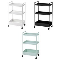 이케아 니사포르스 이동식 카트 3단 트레이 철제 수납 정리함 서빙카 블랙 화이트 민트