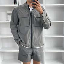 TNJ. 나일론 윈드브레이커 투웨이 셔츠 우븐 바람막이 자켓