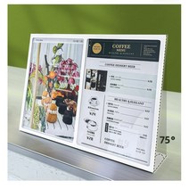 커피 메뉴판 나무 카페 벽 디자인 식당 제작 테이블 블랙 led 주문 메뉴 a4 a5, 흰색(2쌍)
