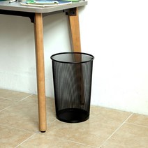 철제 휴지통 쓰레기통 분리수거함, 블랙(대), 1개