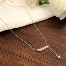 다왕 cZNG006 진주이은 바 목걸이 14k도금
