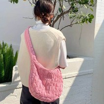 주름 여성 숄더백 퀄팅 미들사이즈 누비 가방 셔링