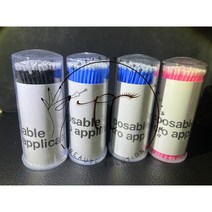 티티뷰티 네일아트 마이크로 면봉 속눈썹펌 반영구 면봉100개 (통), 파란색(L)