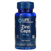 라이프 익스텐션 Life Extension 아연 캡슐 고효능 50mg 베지 캡슐 90정, 2개
