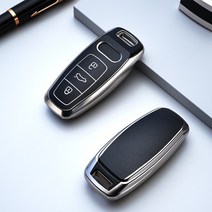 패션 자동차 원격 키 포브 커버 케이스 홀더 프로텍터 아우디 A6 A7 A8 Etron Q5 Q7 Q8 C8 D5 키체인 액세서리, 1.black