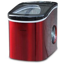Frigidaire 컴팩트 제빙기 아이스메이커 26 Lbs, 레드 스테인리스