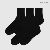 더삭스 스탠다드 미들삭스 양말 5팩, 블랙