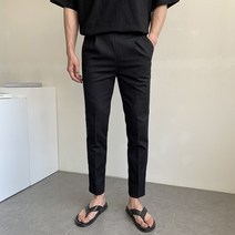 남자 여름 린넨 슬랙스 바지 밴딩 슬림 데일리 시원한 쿨 마 팬츠 옷 코디 남성 냉감 리넨
