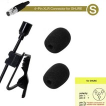 무선핀마이크 공연용무선마이크 펜톤마이크 무지향성 라발리에 라펠 클립 마이크 3.5mm 3 핀 4 XLR 휴대용, 05 S(For Shure)