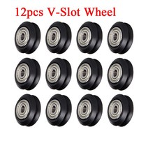 12/24pcs CNC Openbuild 플라스틱 POM 휠 625zz Idler Pulley Gear 패시브 라운드/V 슬롯 Perlin 풀리 CR10, 03 12pcs V-Slot Wheel