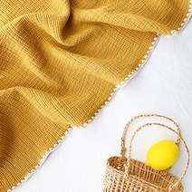 마롤로뜨 멜로 3중 거즈 블랭킷 아기 담요, 머스타드