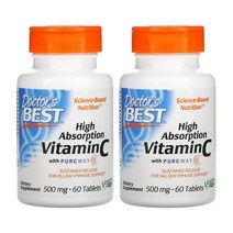 닥터스베스트 고흡수 비타민C 퓨어웨이C 500mg 60정 2병