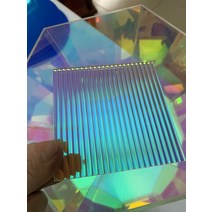 대형아크릴판 조명용아크릴 얇은아크릴판 3mm 텍스처 pmma 레이저 플렉시 유리 장식 시트 보드 골판지와 같은 무지개 빛깔의빛나는 다채로운 rianbow, 200x200mm 1개, 3mm 두께