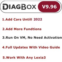 Lexia3 PP2000 Diagbox 9.91 용 Citroen 및 Peugeot 자동차 스캐너 도구 3 전체 어댑터, 04 Diagbox 9.125 Vmware