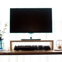 모니터거치대 모니터선반 키보드수납 나무선생 삼나무 스프러스 받침대 530X235X110 (올핀)_879EA