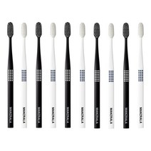 맨즈랄라 헬로 투쓰데이 칫솔 - 엠보싱 스케일링모 특허 은나노 항균 칫솔, 화이트 5개 + 다크네이비 5개