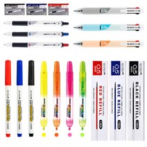 한국볼펜 마이펜 세프티크립 형광펜 네임펜 3색볼펜 리필심, 세이프티클립 3색 볼펜0.5mm 네이비