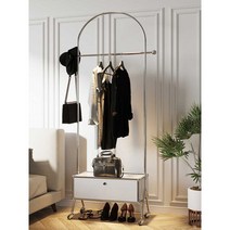 이동식행거 철제 스탠드옷걸이 매장 카페 북유럽, 레더 브라운 (60x40x160) 조립