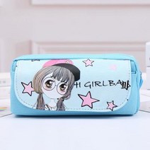지퍼 초중학생 필통 문서 폴더 남녀 y큰 스타일 용량 문구세트, T05-블루색(스타 여아)