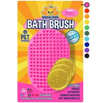 Bodhi Dog 샴푸 브러시 | 고양이 및 강아지용 반려동물 샤워 목욕 용품 강아지 그루밍을 위한 목욕용 길고 짧은 털 스크러버 전문가 품질의 워시 5530096330, Pink_One Pack