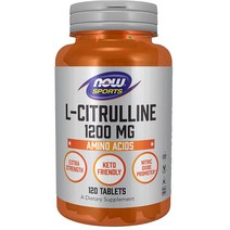 나우 푸드 스포츠 보충제 L-시트룰린 1200mg Now L citrulline 1200mg 120타블렛, 120정