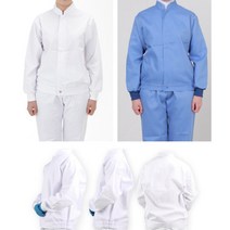 HACCP 농산물가공공장 쾌적 위생복 상의 활동성 주방작업복 급식실 편안한, L, 화이트