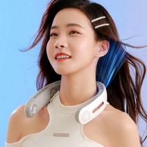 애띠앙 360도 풍향 4모터 넥 밴드 에어커튼 선풍기, 핑크