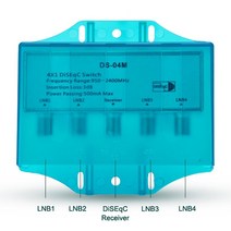 방수 4x1 DS-04M 위성 950-2400MHz DiSEqC2.0 스위치 FTA 접시 플랫 LNB 다중 광대역 수신기
