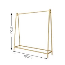 스튜디오 드레스 행거 높은 원단 의류 매장용 매장 벽 파이프 편집샵, 공식 표준, 100 X 170 더블 로드  골드