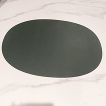 모던하우스 더테이블 레더룩 둥근사각식탁매트 딥그린 PL0323008, 단품, 단품