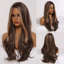 alan Eaton 긴 물결 모양 합성 가발 ombre black pink wigs for women cosplay natural middle part hair wig high t, lc277-1