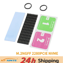 전기라디에이터 방열기 캠핑용라디에이터 방열판 방열 라디에이터 m.2 냉각 방열판 nvme ngff m.2 2280 pci-e ssd용 방열 패드, 두께 6mm 황금