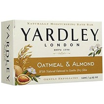 Yardley 78384 야드 런던 오트밀 및 아몬드 천연 모이스처라이징 목욕 바 120.5g (4온스) (4팩)