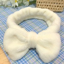 리본 세안밴드 세수 머리띠 세안 헤어밴드, ., 리본 아이보리