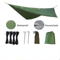 면타프 사각타프 awning 방수 tarp tent shade 초경량 정원 캐노피 차양 야외 캠핑 해먹 관광 해변 태양 보호소, 육군 녹색, 대각선 420 x 420cm