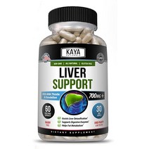 Kaya Naturals 간혈 - 간 해독 성인용 장건강지원 아우크 씨슬 및 민들레 뿌린맛 이완 회복 아티초크 건강 관련 60개, [02] 60개(1팩)