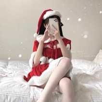 크리스마스 스노우 벨벳 새해 크리스마스 슬림 소녀 드레스